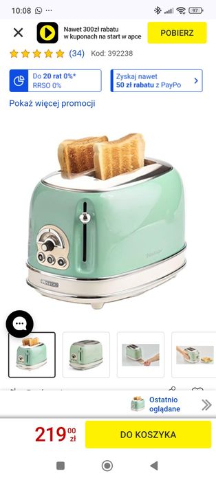 Toster vintage, stylowy , starodawny