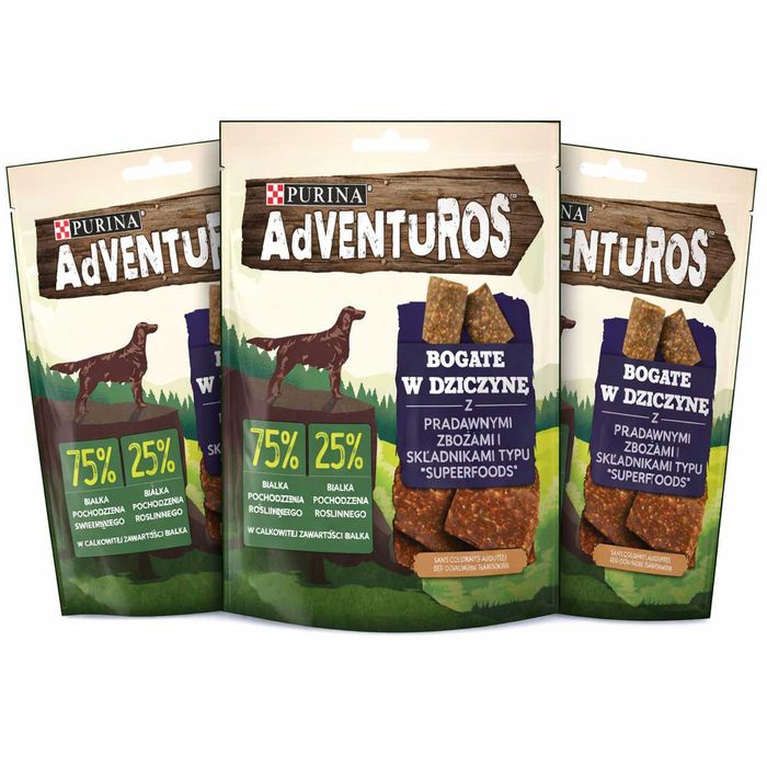 Przysmaki dla psa Purina ADVENTUROS bogate w dziczyznę 6x270g