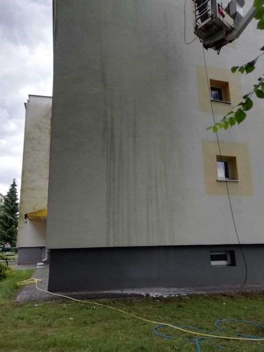 Mycie elewacji ,malowanie elewacji, dachów, kostki brukowej. Zwyżka