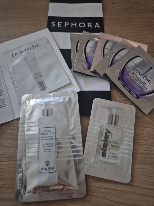 8 sztuk! Nowe! Kremy do twarzy i balsam! LANCOME Renergie SISLEY krem i balsam DR ERIS krem na wyjazdy SEPHORA!