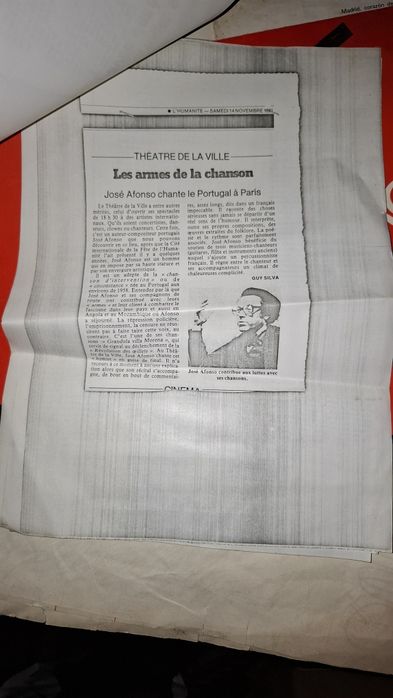 Zeca José Afonso press release francês 1981