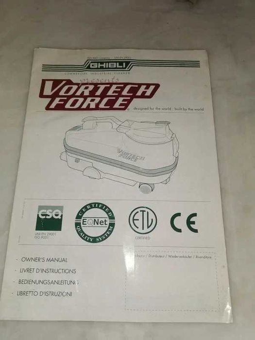 Manual antigo aspirador Vortech Force