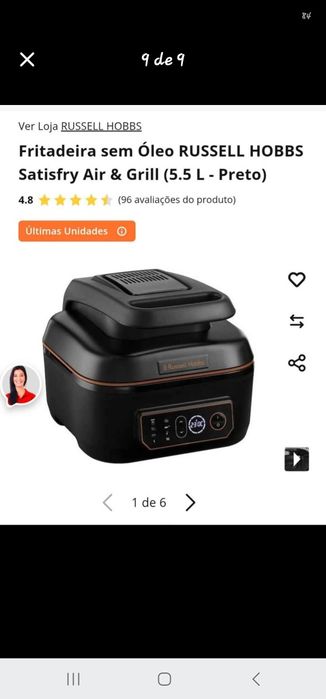 Air Fryer com grande capacidade 5,5L