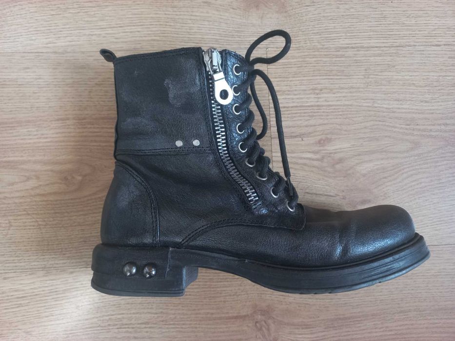 JUICE SHOES botki czarne ćwieki dżety skóra naturalna skórzane 37 24cm