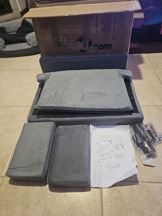 VidaXL Cama para cães 60x40x30 cm veludo cinzento-escuro