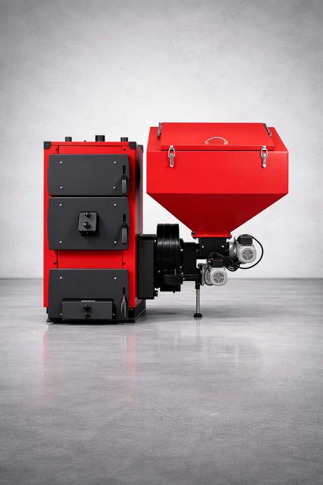 Kocioł Piec Z Podajnikiem 15 kw pellet groszek drewno