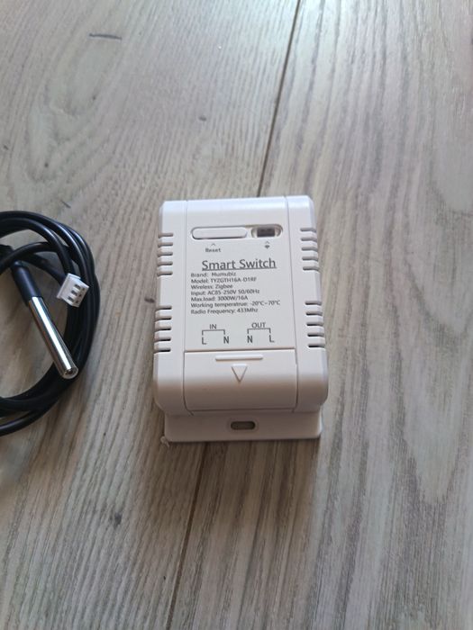Inteligentny Przełącznik Termostat Zigbee 16A / 3000W z Czujnikiem Temperatury (Tuya/Smart Life)