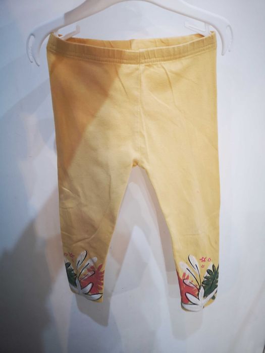 Tex żółte legginsy liście r. 98 cm 2-3 lata