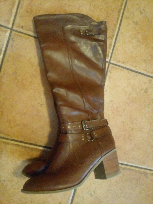 Skóra kozaki rozmiar 43 (na szerszą łydkę)