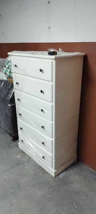 Camiseiro de madeira, lacado a branco