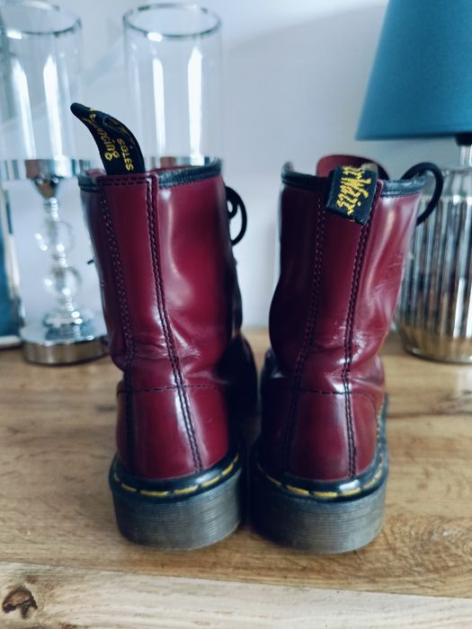 Botki dr Martens 39 bordo skórzane