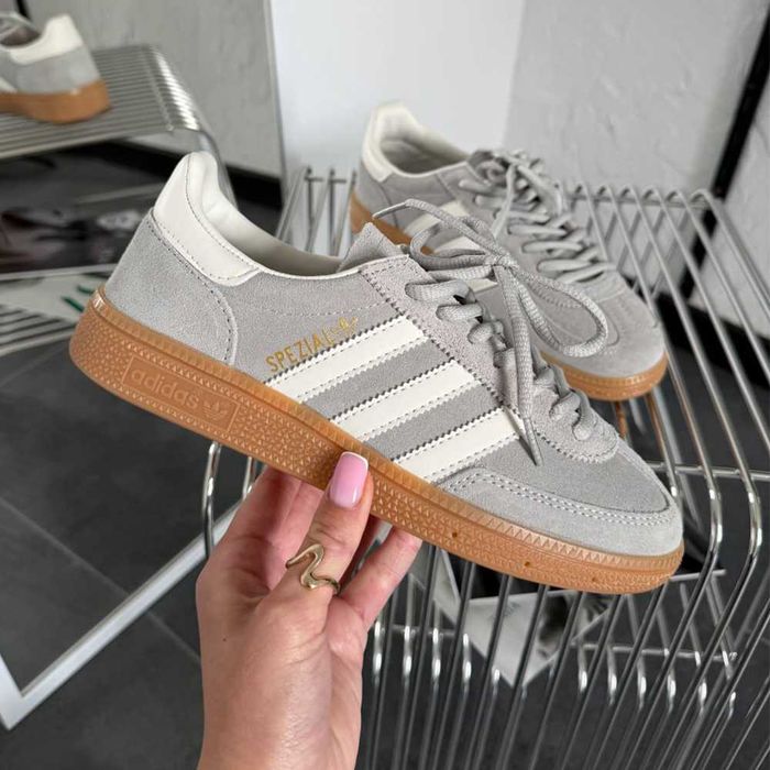 Кеди Adidas Spezial Grey White | кросівки Адідас Спешл сірого кольору замшеві