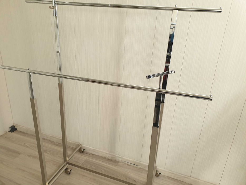 wieszak półka regulowany sklepowy niklowany solidny