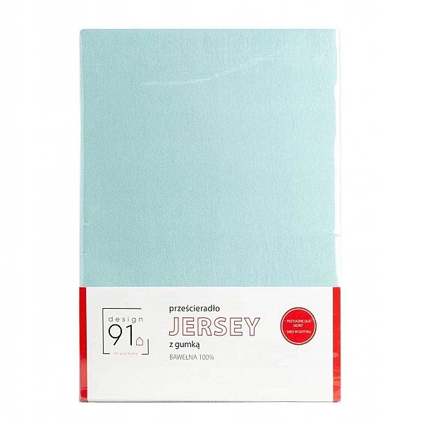 Prześcieradło BAWEŁNIANE gładkie JERSEY D91/180x200 z gumką wys.30 MIĘ