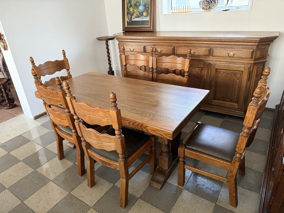 стіл прямокутний + 6 стільців