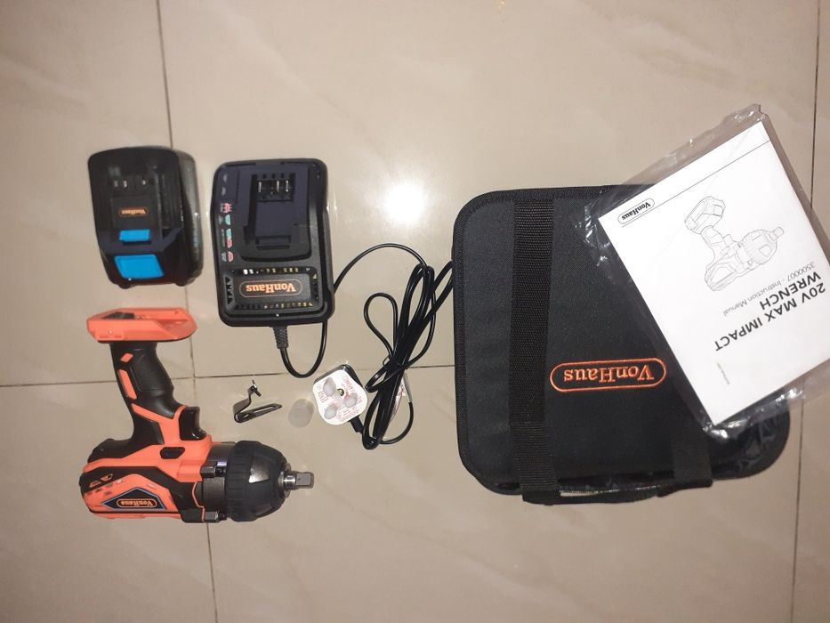 Klucz udarowy VonHaus max. 20 V ze śrubokrętem kwadratowym ½ cala, 240