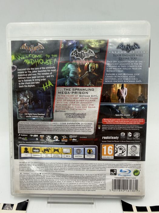 Batman Arkham Collection Ps3 Gwarancja