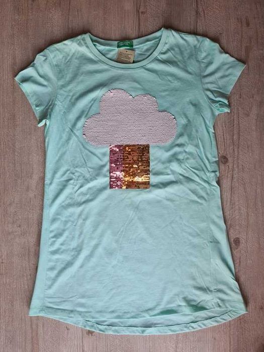 T-shirt com lantejoulas reversíveis