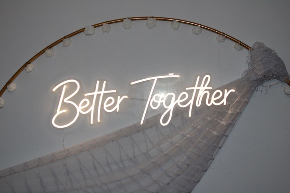 Weselny Neon LED „Better together” - 110x30cm