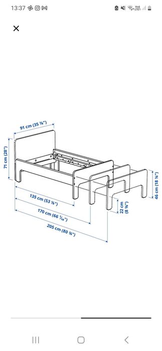 Ikea SKÄLK  łóżko 90x200