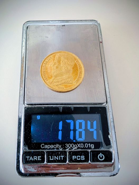 Moeda ouro 20.000 Reis D. Pedro II Brasil 1851