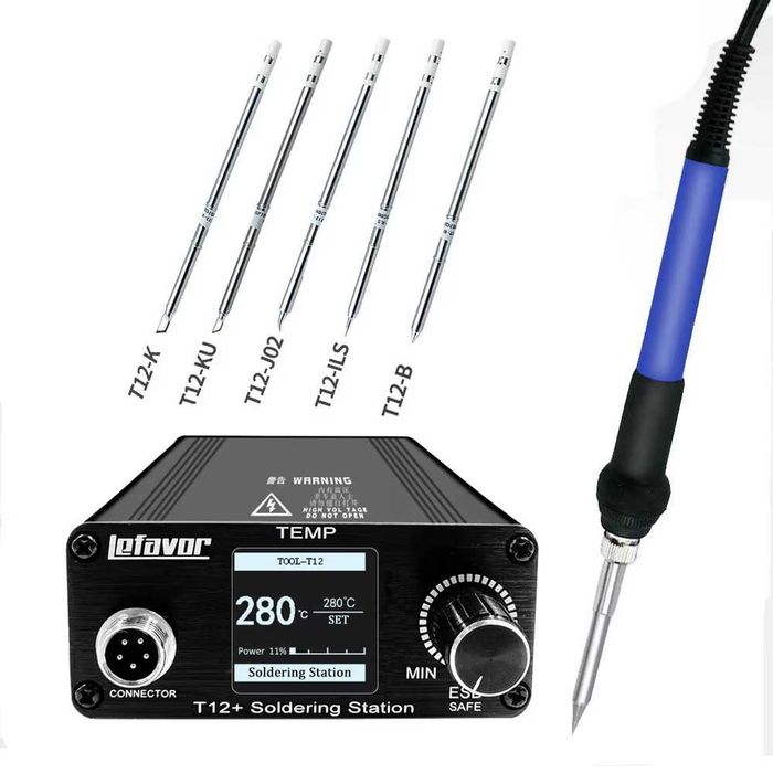 Паяльна станція LEFAVOR LED на жалах Hakko T12 (5 шт) з БЖ.