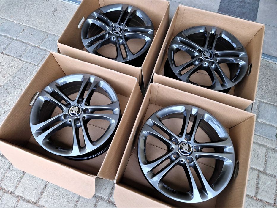 Alufelgi 17 5x112 Skoda Octavia Kodiaq Superb Yeti Karoq Grafit ! 809#