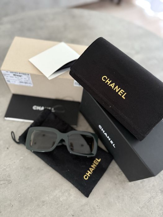 Okulary przeciwsloneczne Chanel butelkowa zielen