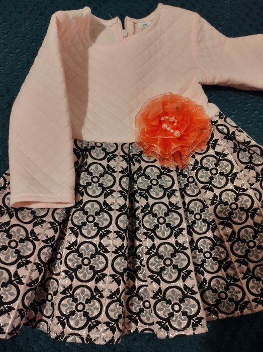 Sukienka elegancka dziewczęca z długim rękawem rozmiar 86