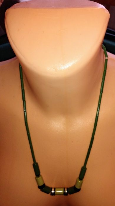 Zestaw naszyjników vintage PRL walce