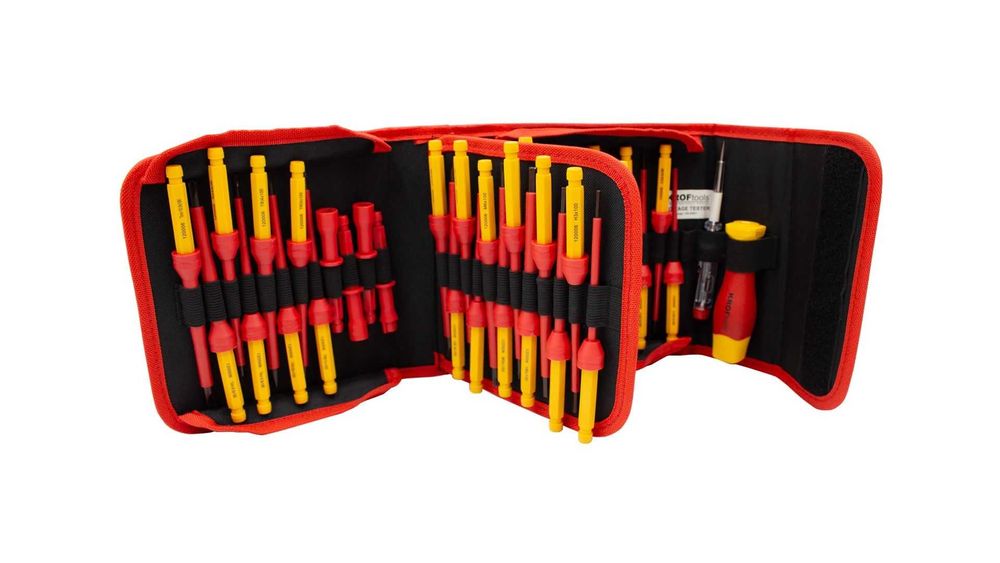 Mala de 111 ferramentas isoladas VDE carros híbridos e elétricos