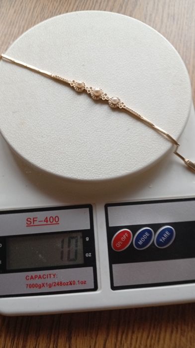 Золотий браслет з перлами 585