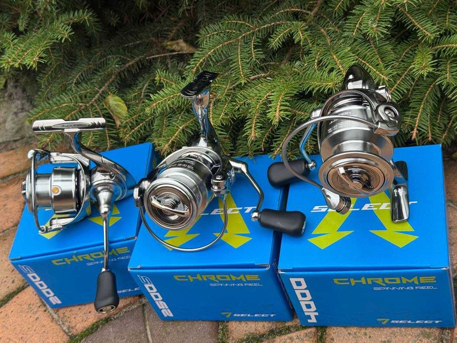 Спиннинговая катушка Select Chrome 2000-2500-4000S 6+1 котушка Хром