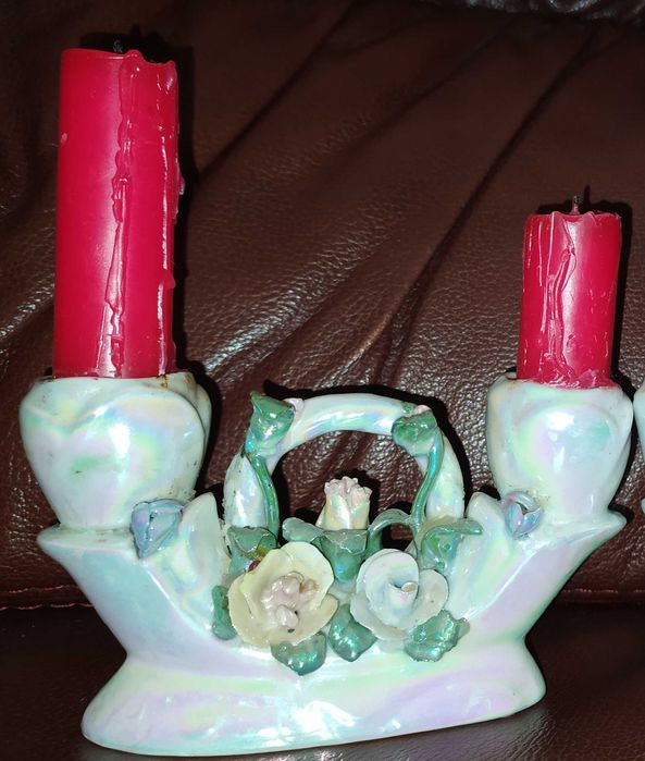 Подсвечник,Фарфор,подсвечники с цветами. Румыния