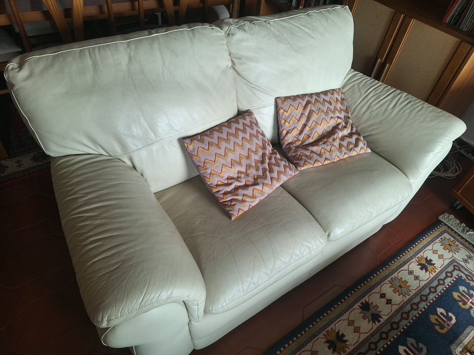 Conjunto sofas em pele