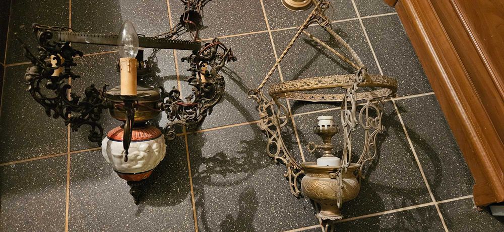 Lampa, żyrandol koło od wozu, eklektyk, antyk, różne rodzaje