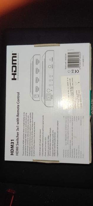 Switcher  hdmi  com comando 1 out, 3 in