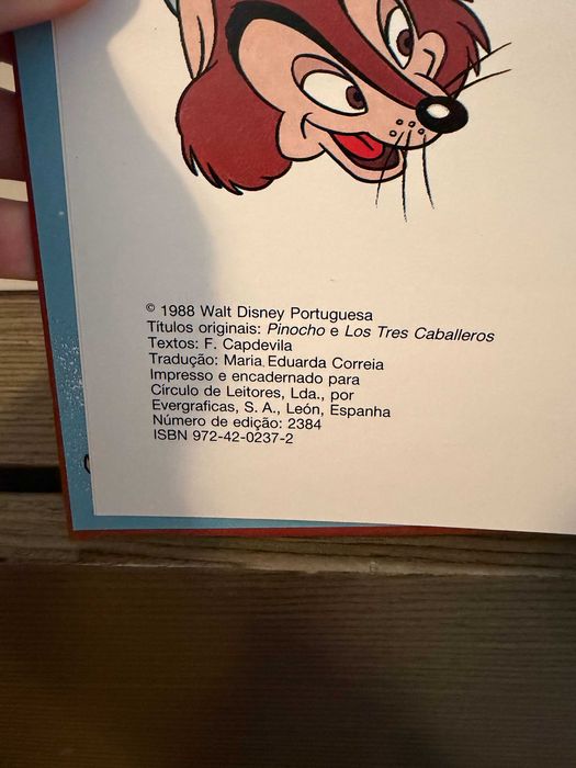 Livro Disney "Pinóquio / A Caixinha das Surpresas" 1988 - Como novo