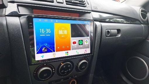 Rádio Mazda 3 (04-09) Android 14 com Carplay + GPS (Novo)