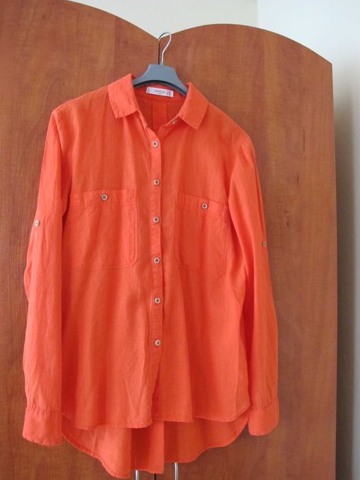 Koszula bawełniana koloru koralowego