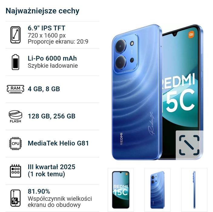 Nowy telefon Redmi 15 C