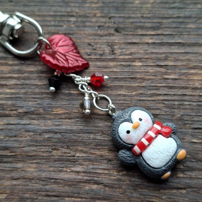 Brelok handmade słodki pingwin