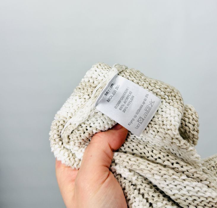 Beżowy sweter w paski XL 42