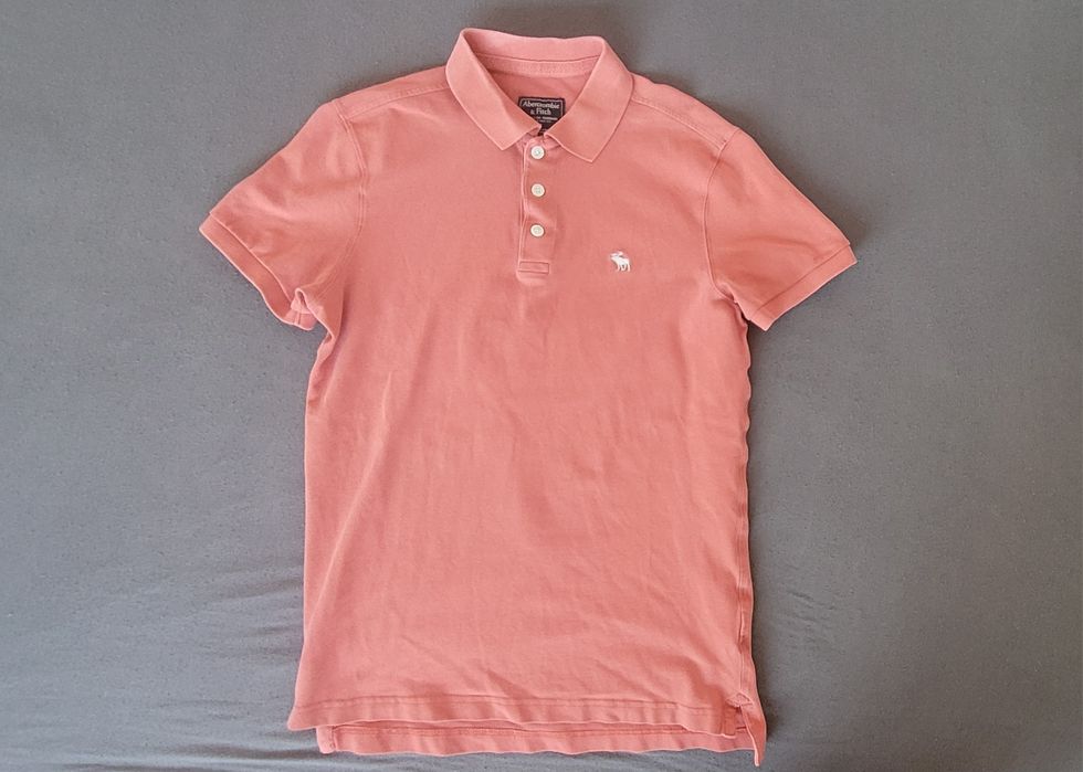 Koszulka Polo męska Abercrombie & Fitch S M koral róż