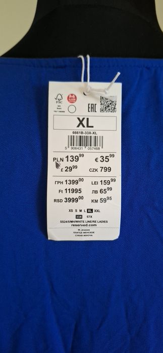 Sukienka kobalowa XL nowa