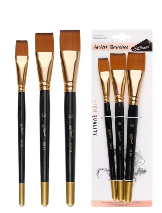 Набір широких пензлів 3 шт