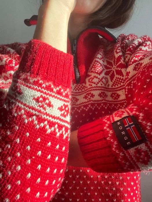 Nordlys of Norway Sweter polar świąteczny na zamek jak nowy sweater