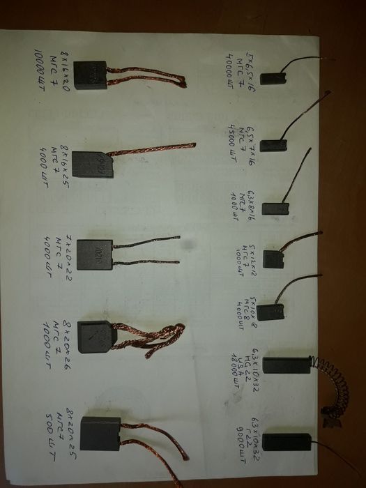 Щетки электрические ,меднографитовые.Щетки мотора 12в,24в,27в.