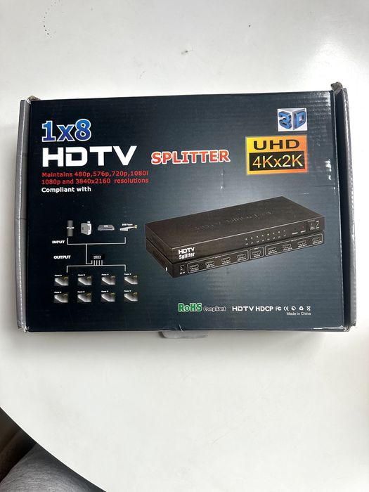 HDMI спліттер 1x8 4K — ділить сигнал на 8 виходів