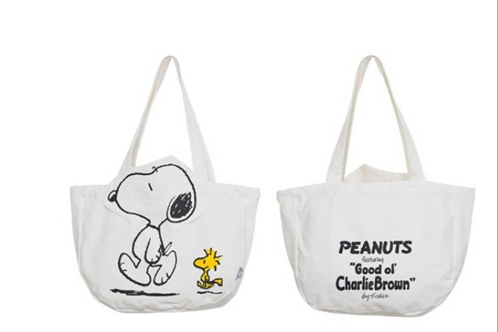 Mala/bolsa de lona original com estampa de desenho animado Snoppy